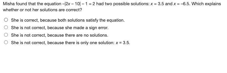 Which explains whether or not her solutions are correct? (Algebra ll) *URGENT*-example-1