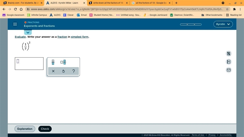 Evaluate. Write your answer as a fraction in simplest form.-example-1