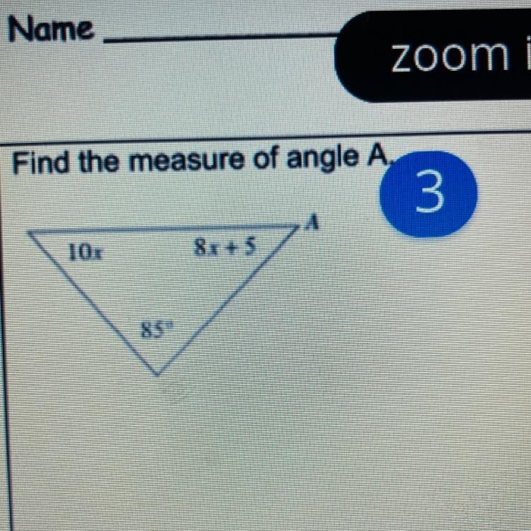 Find the measure of angle A-example-1