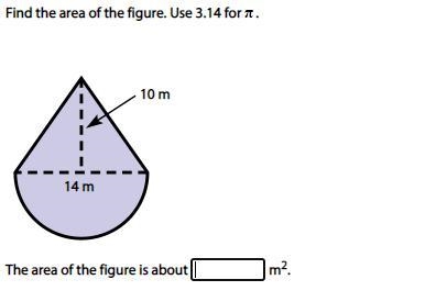 Find the area of the figure. Use 3.14 for π.-example-1