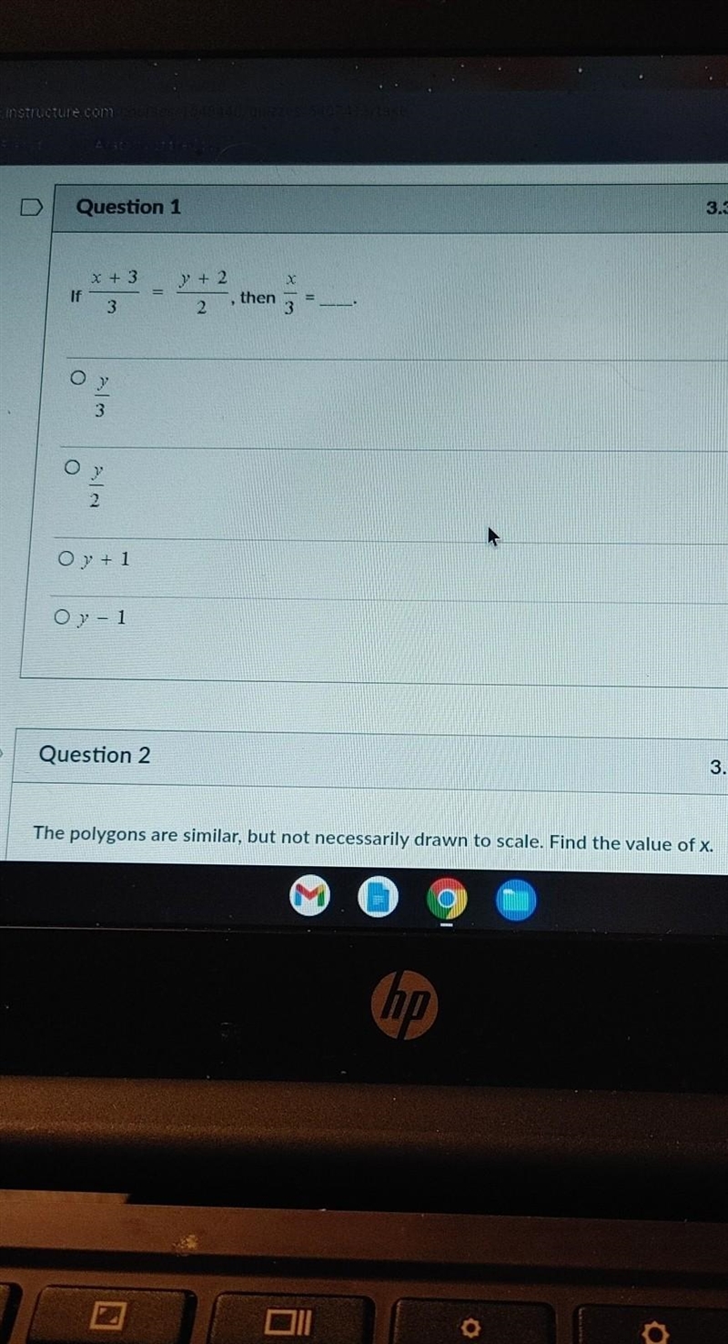 If x+3/3 = y+2/2 then x/3 =​-example-1