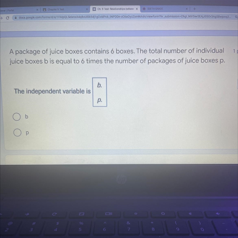 A package of juice boxes contains 6 boxes. The total number of individual juice boxes-example-1