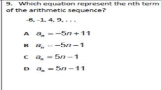 Which equation represent the nth term of the arithmetic sequence?-example-1