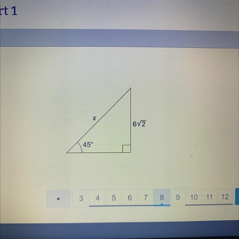 What is the value of x? O 6 O 62 O 12 O 122-example-1