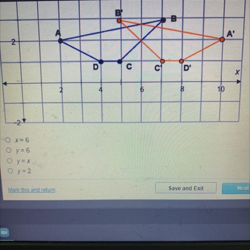 What is the equation for the line of reflection?-example-1