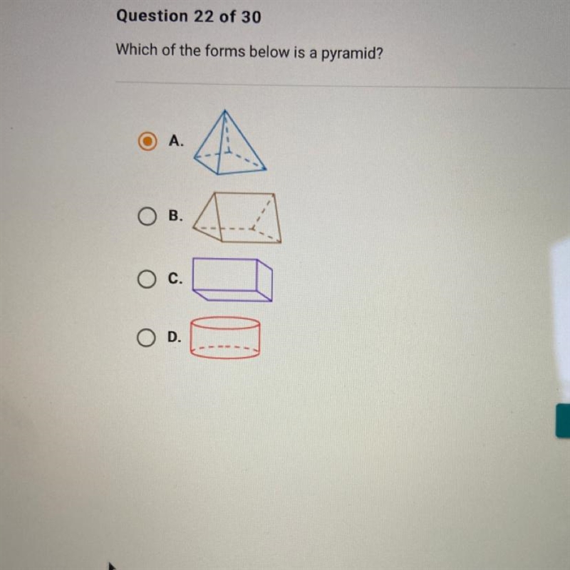 Which of the forms below is a pyramid?-example-1