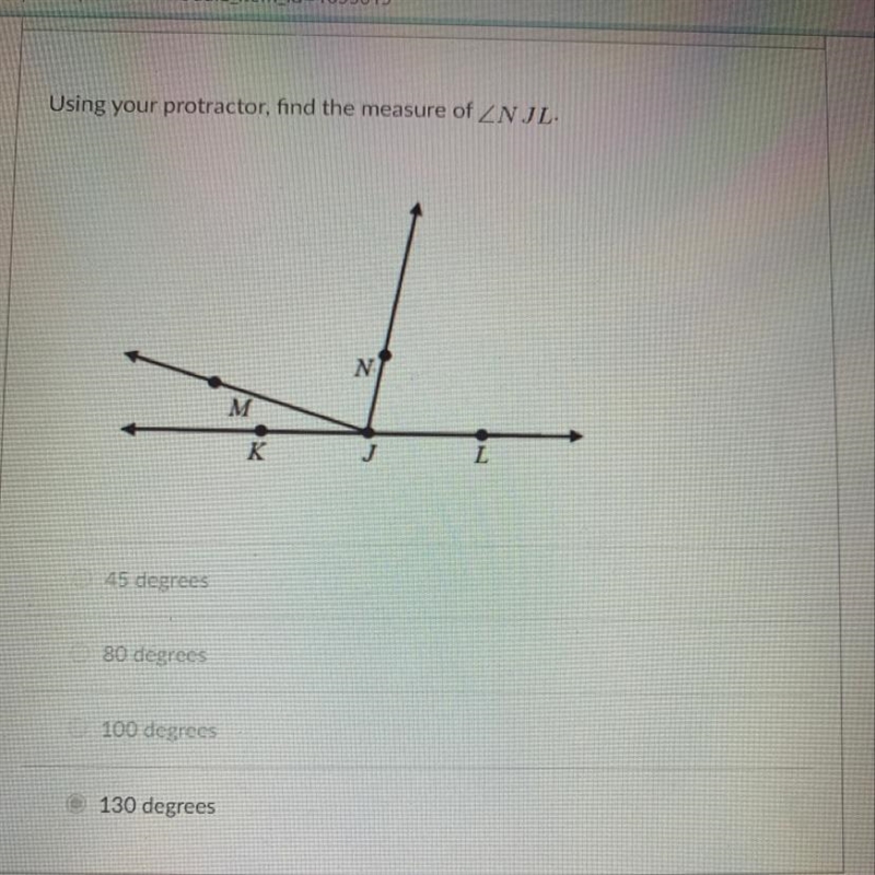 Please help i got it wrong its not 130 degrees-example-1