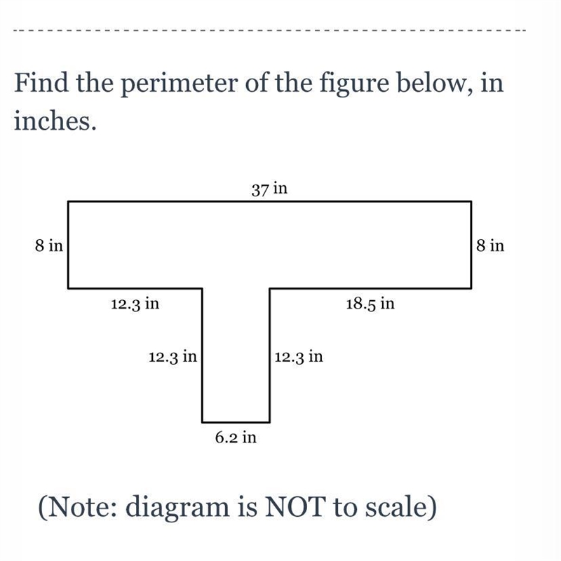 Find the perimeter of the figure below, in inches.-example-1