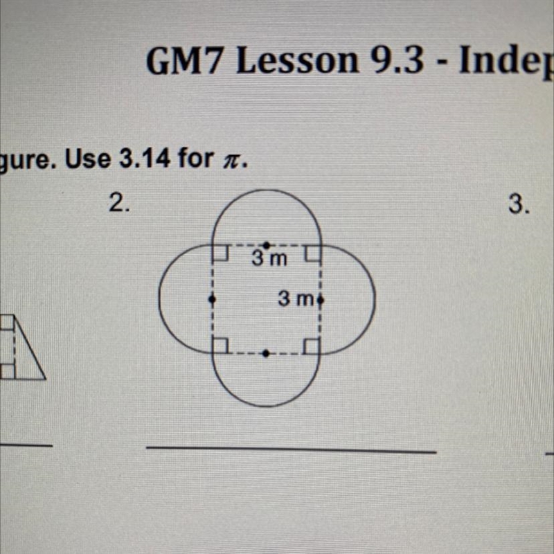 Find the area of each figure. Use 3.14-example-1