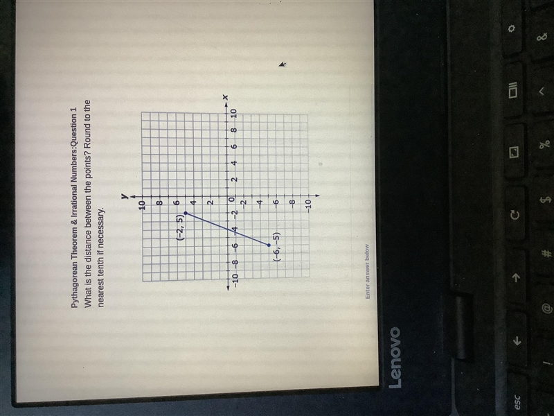 What is the distance between the points? Round to the nearest tenth if necessary.-example-1