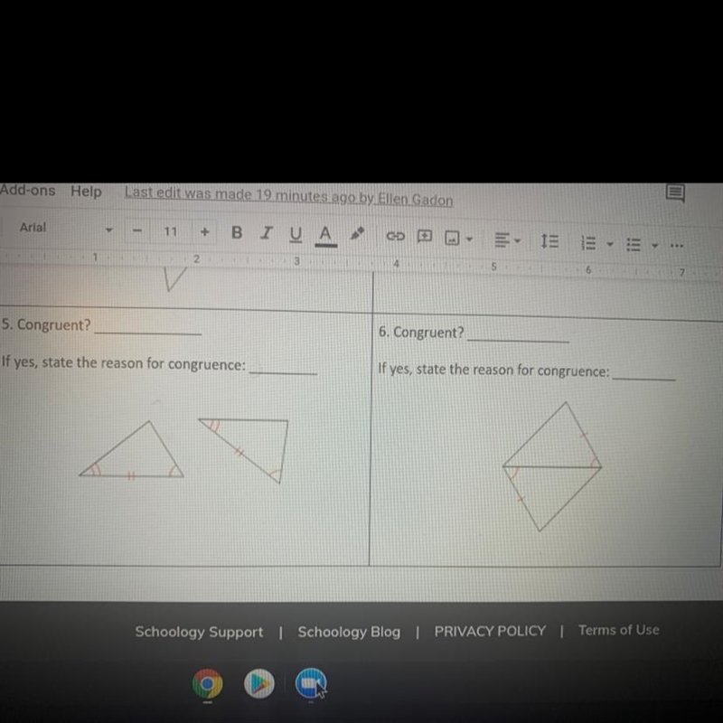 Please tell me if there congruent and the reason for congruence (SSS, ASA, etc)-example-1