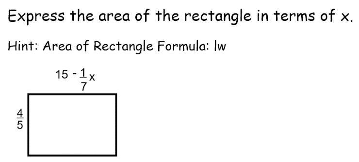 Express the area of the rectangle in term of x-example-1