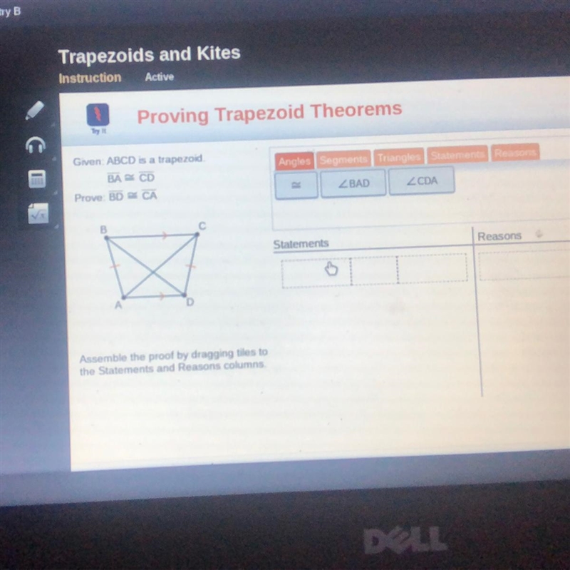 Proving trapezoid theorems Geometry-example-1