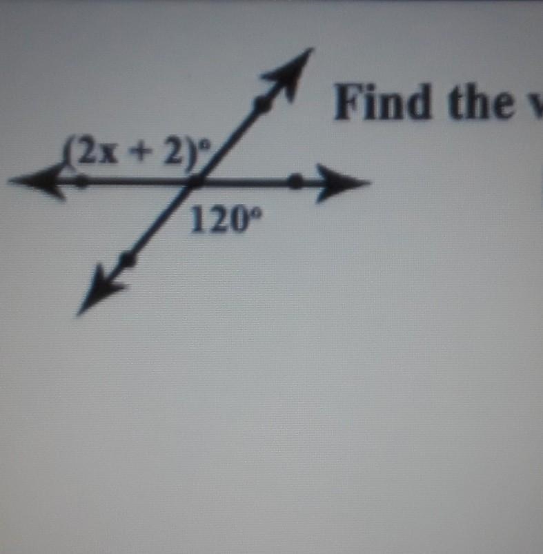 Find the value of x and explain how you got your answer ​-example-1