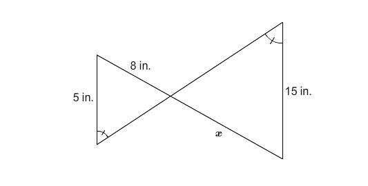 What is the value of x? Enter your answer in the box. x = in.-example-1