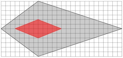 A kite is designed on a rectangular grid with squares that measure 1 cm by 1 cm. A-example-1