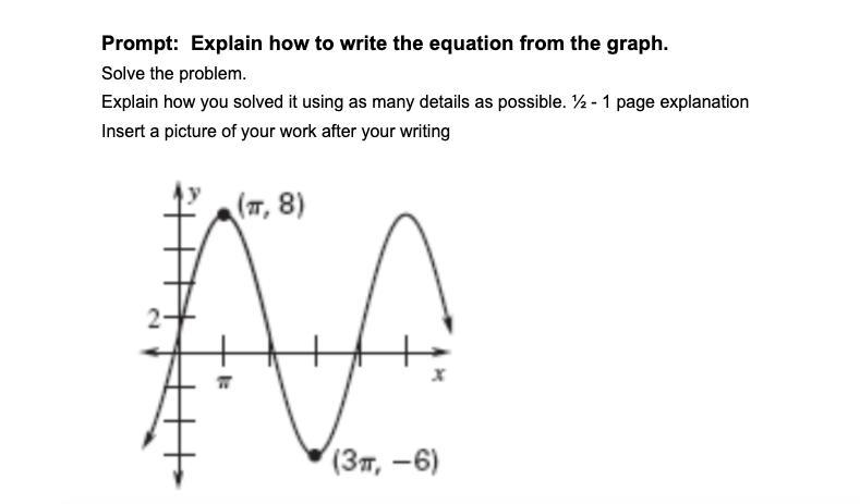 Explain how to write the equation from the graph-example-1