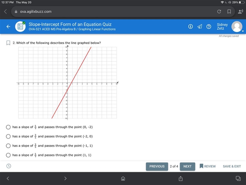 Which of the following describes the line graphed below? (Pls help)-example-1