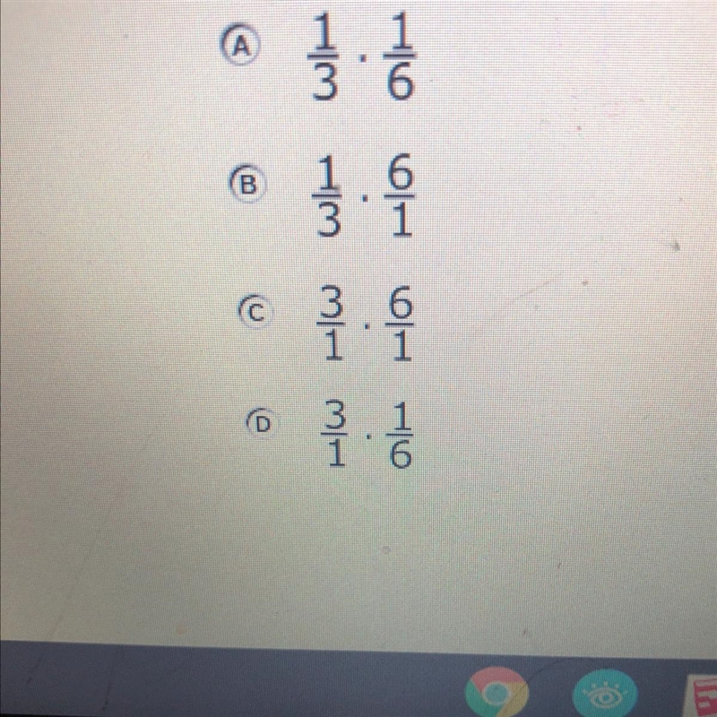 Which expression is equivalent to 1/3 divided by 1/6-example-1