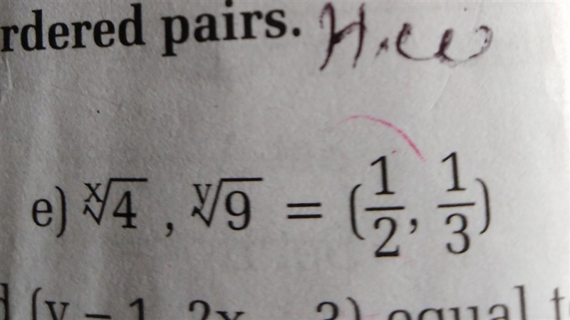 Please help me to solve this problem of ordered pairs. The value of x and y should-example-1