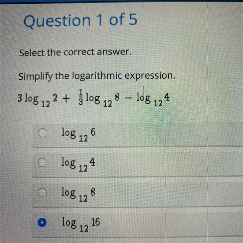 Pls help Simplify the logarithmic expression-example-1