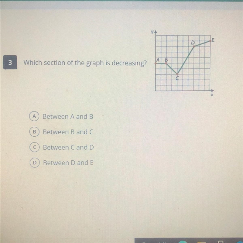 Which section of the graph is decreasing?-example-1