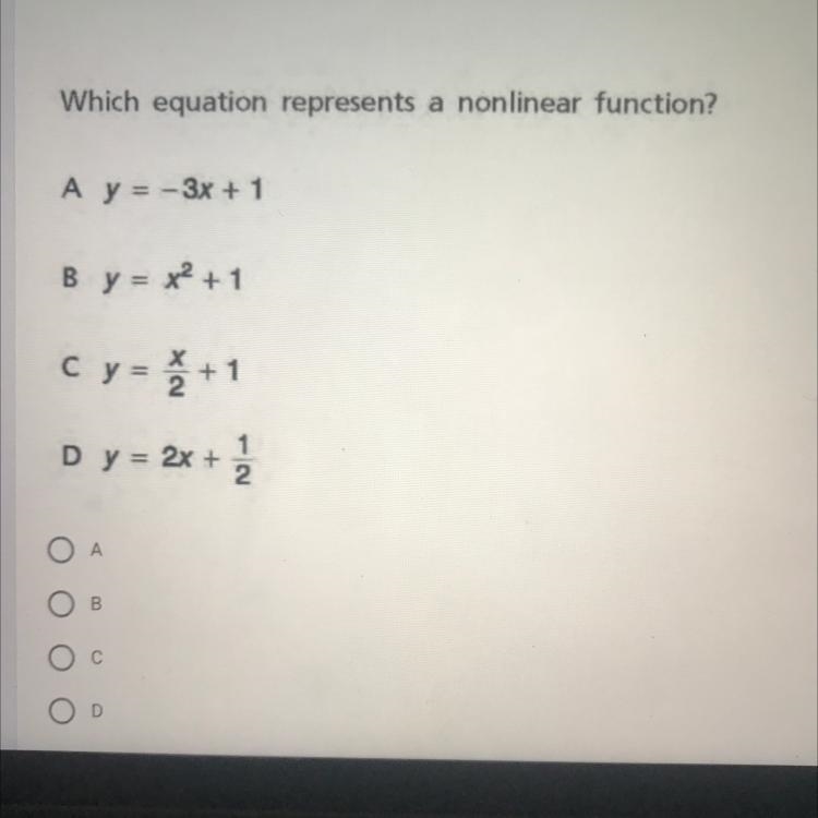 Which equation represents a nonlinear equation-example-1