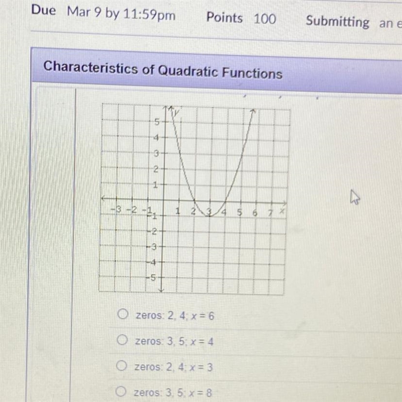 Find the zeros and the axis of symmetry of the parabola.PLEASE HELP PLEASE-example-1