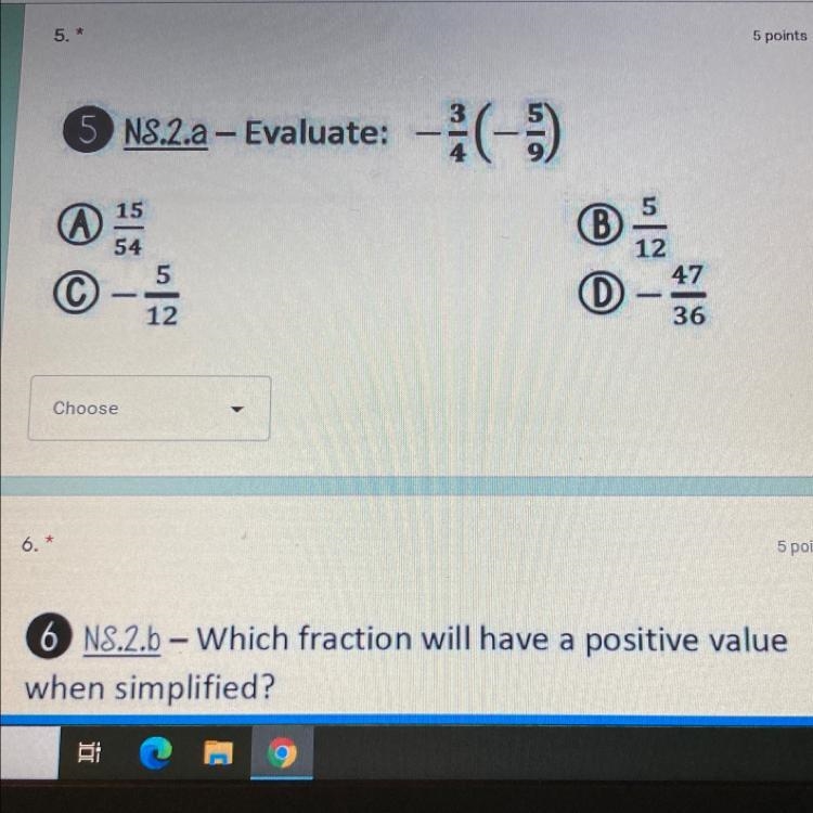 What is -3/4(-5/9) ?-example-1