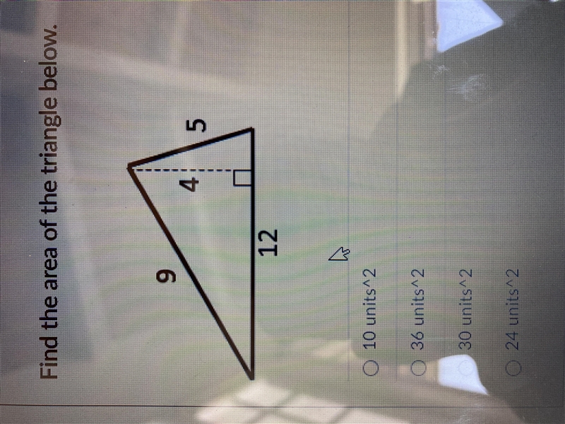 Find the area of the triangle below-example-1