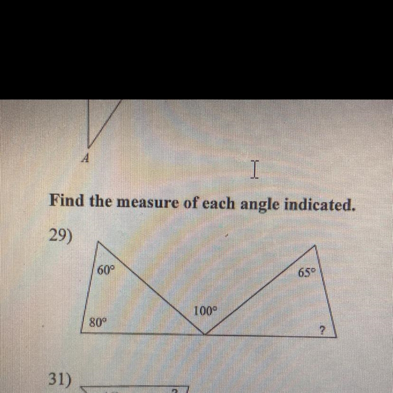 Find the measure of each angle indicated.-example-1