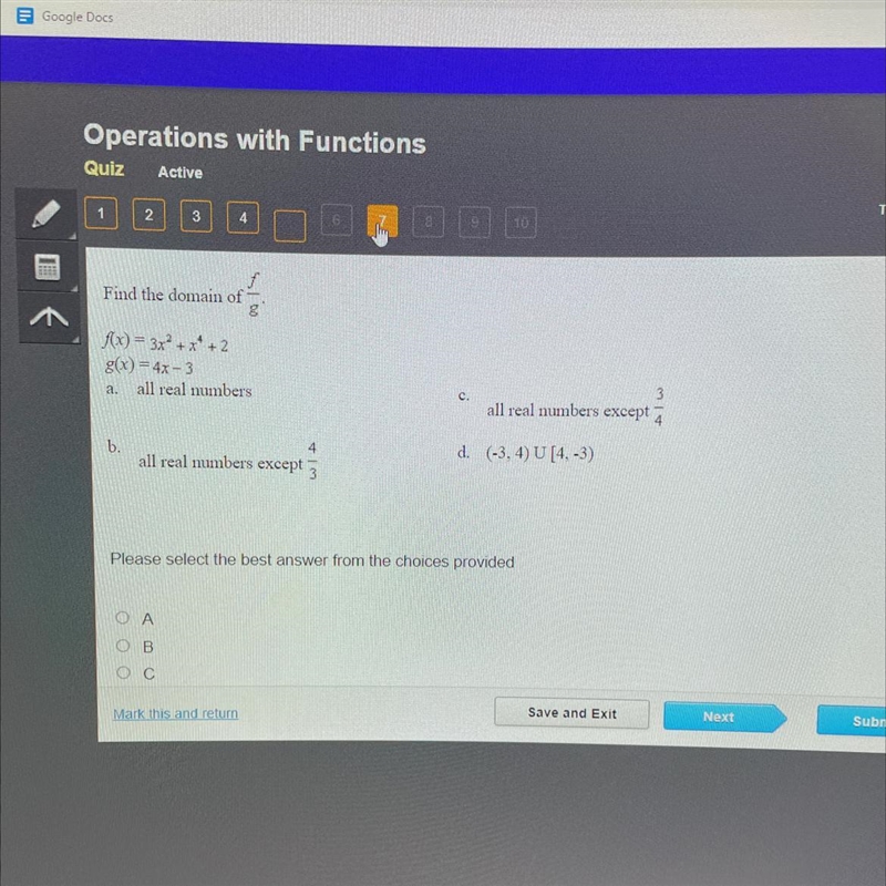 Find the domain of f/g.-example-1