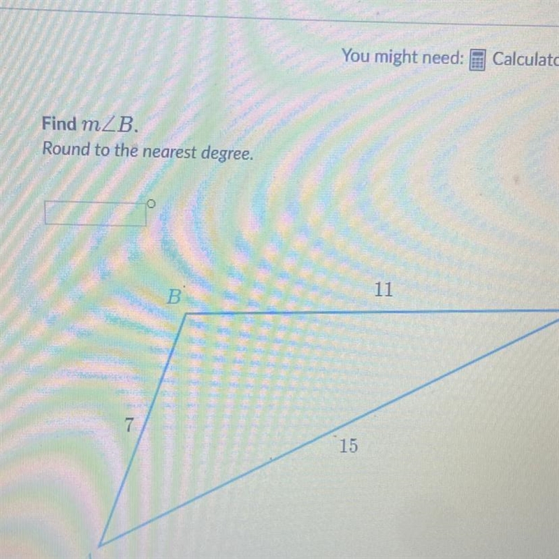 Find mZB. Round to the nearest degree. 11 B В 7. 15-example-1