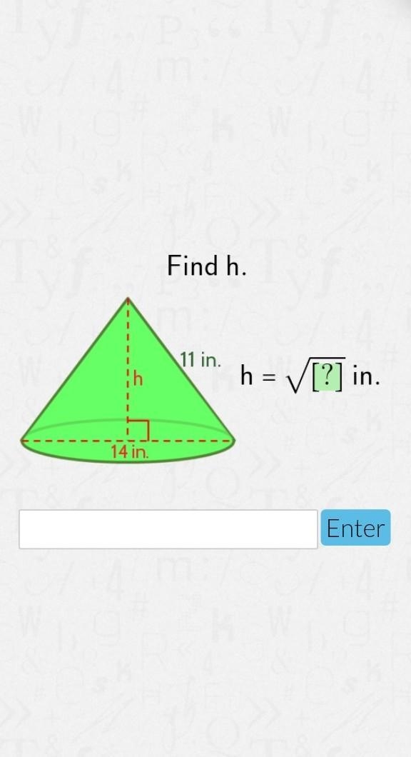 Find h of the following cone ​-example-1