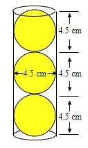 Toy rubber balls are packaged in a cylinder that holds 3 balls. The diameter of each-example-1