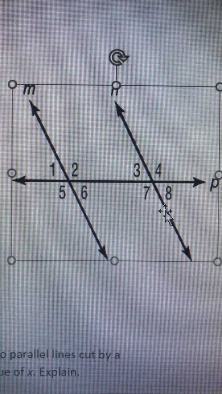 2. Use the figure at the right. In the figure, line m is parallel to line n. Level-example-1