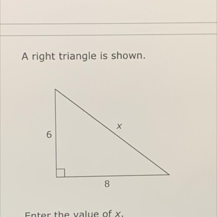 URGENT a right triangle is shown enter the value of x-example-1