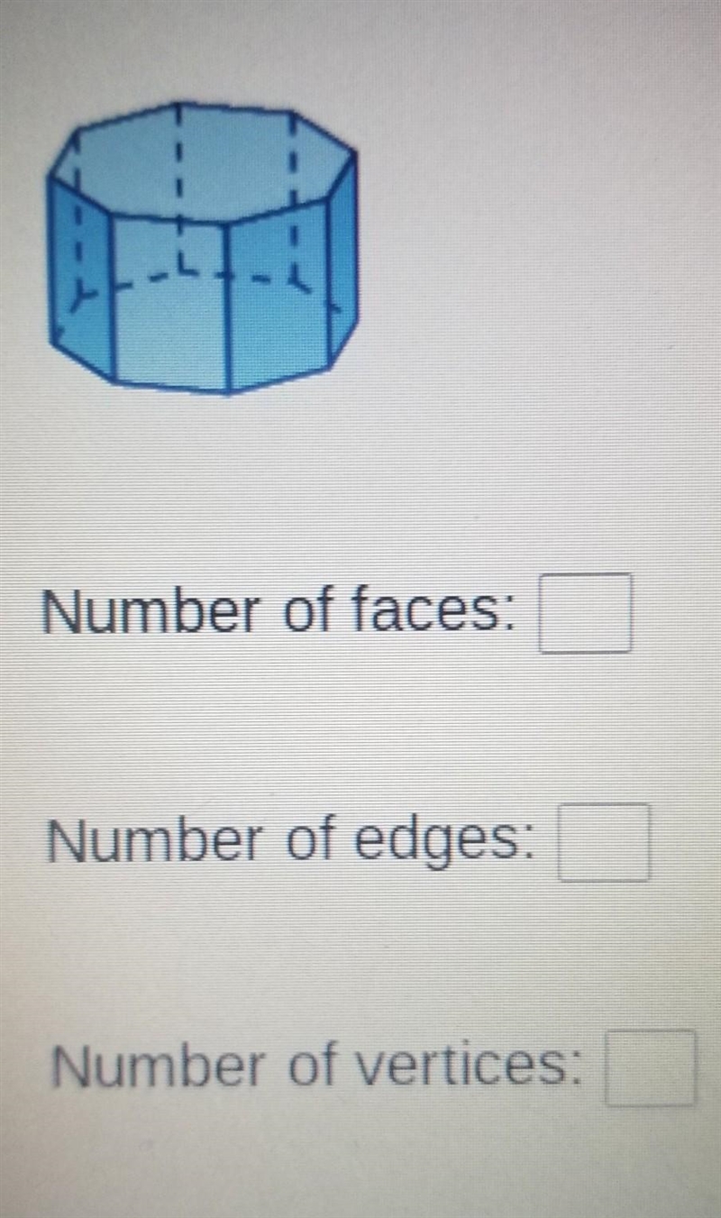 Find the number of faces, edges, and veritces of the solid​-example-1