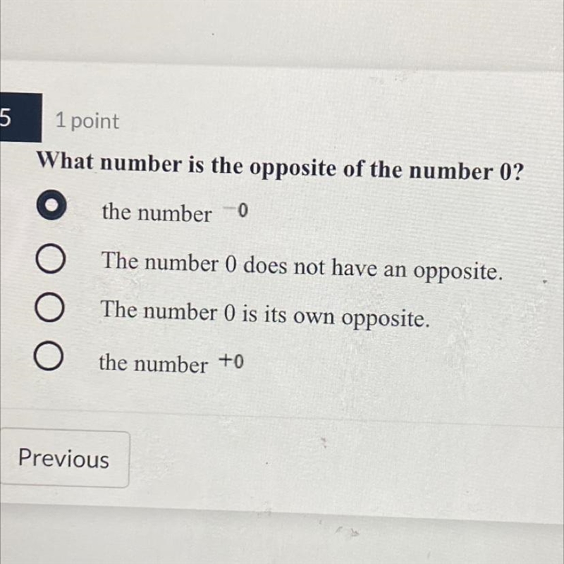 What number is the opposite of the number 0-example-1