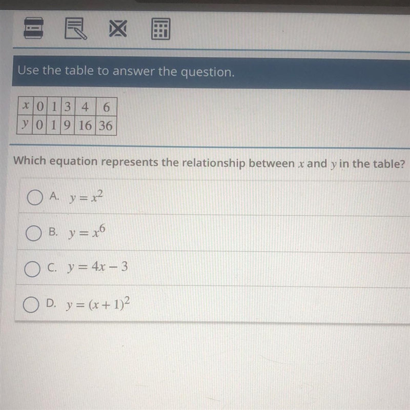 Which equation represents the relationship between x and y in the table?-example-1