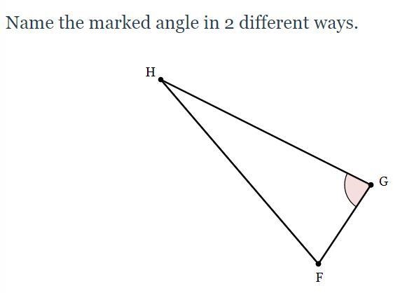 Name the marked angle in 2 different ways-example-1