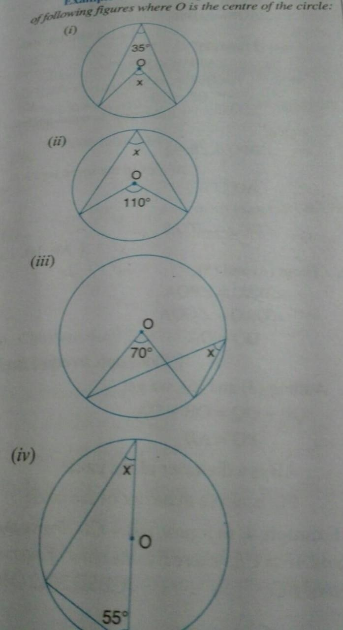 (NEED ANSWER ASAPPPPPPPP!!!) Find the value of X in the following figures where O-example-1