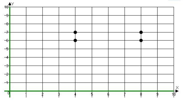 Identify the shape that is graphed from the points: A (4, 6) B (4, 7) C (8, 6) D (8, 7)-example-1