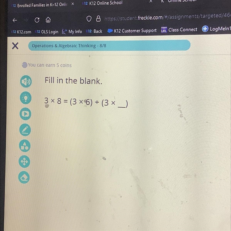 3x 8 = (3 x 6) + (3 x__)-example-1