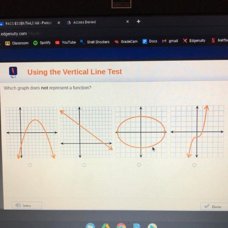 Which graph does not represent a function-example-1