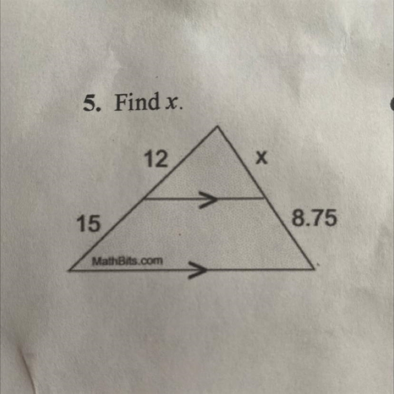 Find x. Side splitter Theorem I know the answer is 7 but I don’t know how to solve-example-1