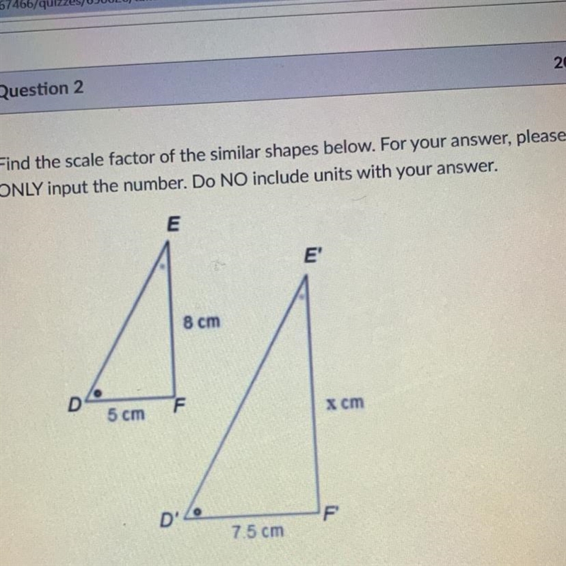 Find the scale factor of the similar shapes below.-example-1