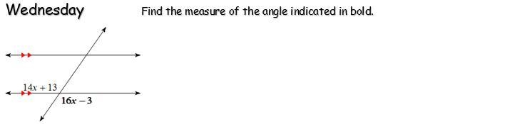 Find the measure of the angle indicated in bold.-example-1