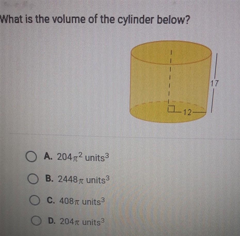 What is the volume of the cylinder below?​-example-1