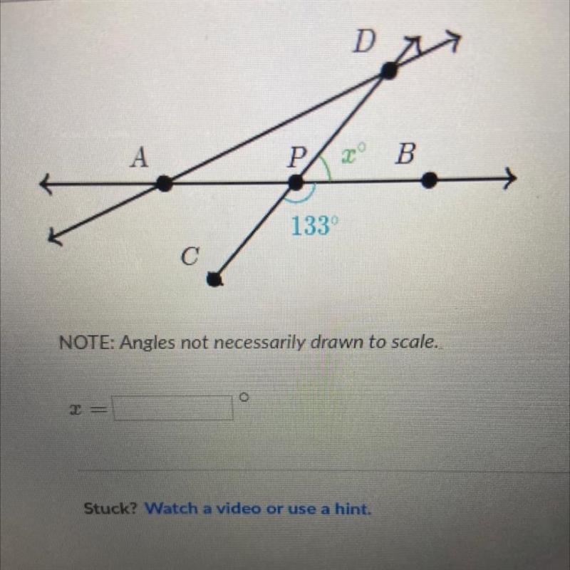 Finding angle measures between intersecting lines-example-1